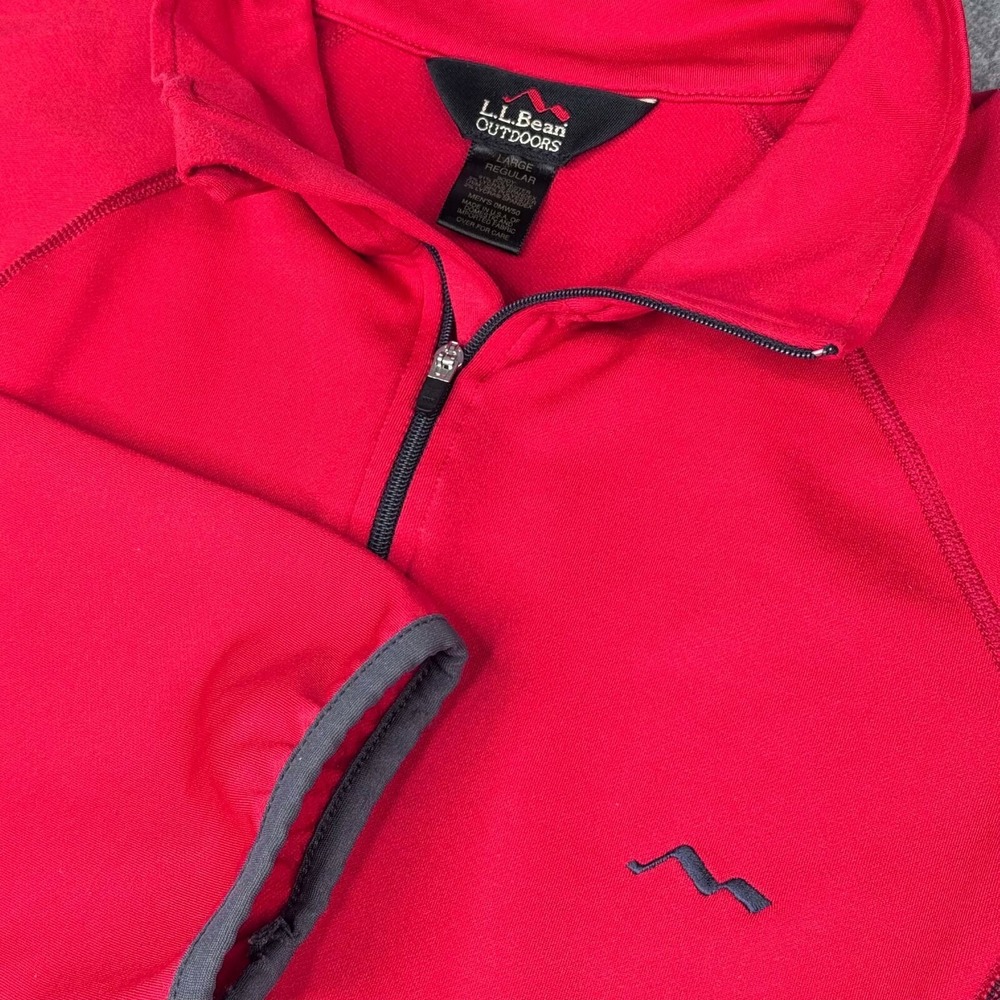 LL Bean Outdoors Half Zip Pullover Jacket Men's Size L Gorpcore Red USA